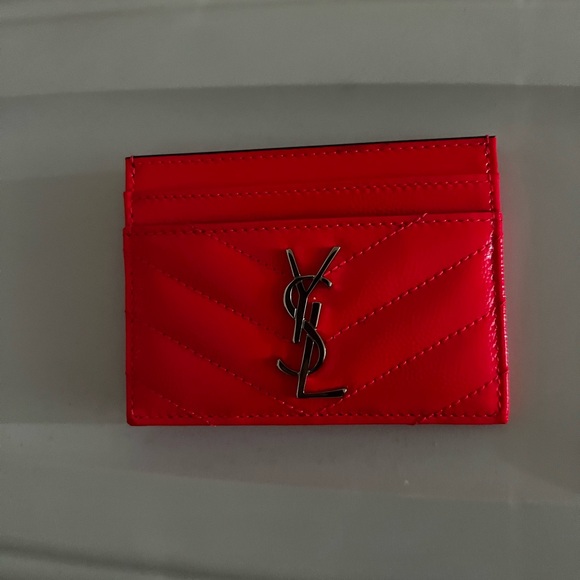 Yves Saint Laurent Neon Pink Card Holder - Picture 2 of 3
